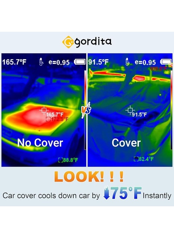 SUV Waterproof Car Covers for Automobiles All Weather Season UV Protection Outdoor Full Cover Universal Fit SUV Up485*190*185cm（Sliver） - Image 3