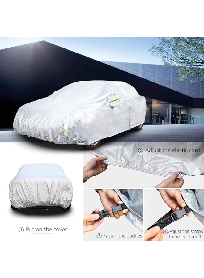 SUV Waterproof Car Covers for Automobiles All Weather Season UV Protection Outdoor Full Cover Universal Fit SUV Up485*190*185cm（Sliver） - Image 2