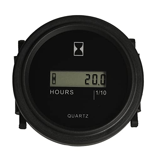 Yooreal Digital Hour Meter,DC4.5V to 90V,Resettable Total Hours,Data Storage for Lawn Mower Tractor Generator Golf cart ZTR/Riding Lawn Mower Land Trimmer UTV Brush Cutter Tractor etc (DC 4.5V 90V) - Image 1