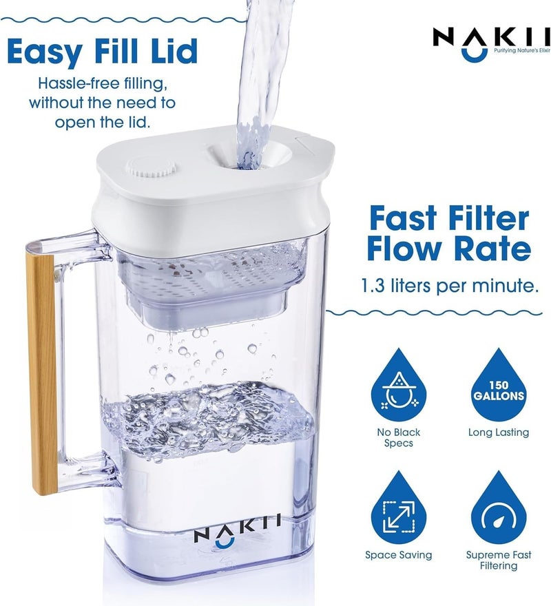 Nakii غلاية فلتر المياه - تدوم طويلاً 150 جالون، تقنية الترشيح والتنقية السريعة الفائقة، تزيل الكلور والمعادن لمياه شرب نظيفة المذاق، معتمدة من WQA - Image 4