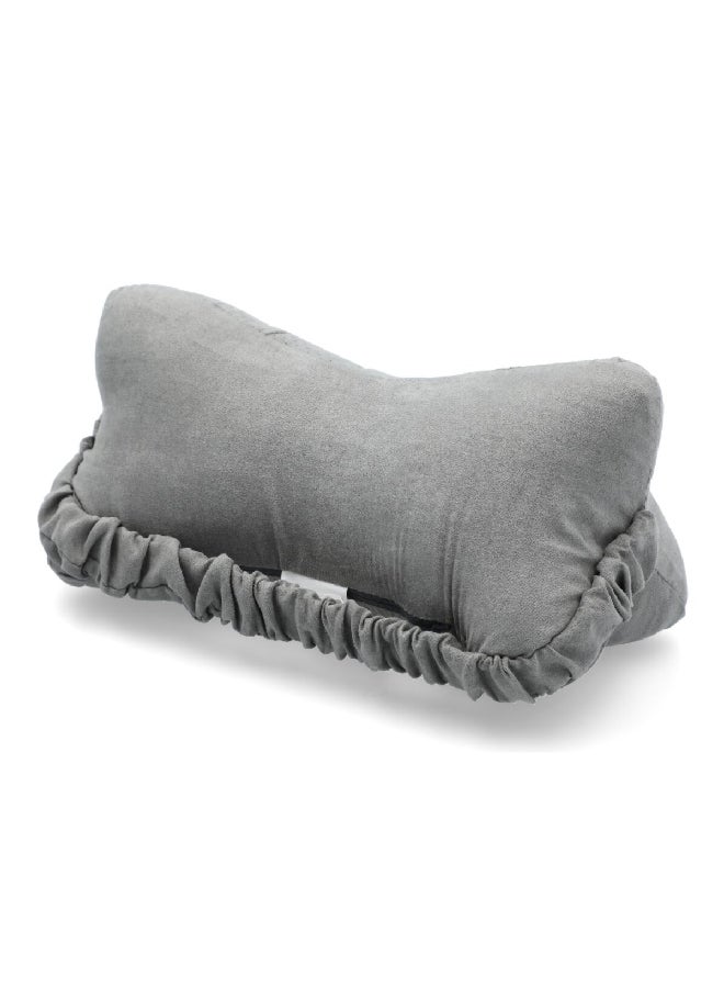 WAGAN Microsuede Latex Foam Neck Pillow Grey 28 x 12 x 15 cm 2532 - Image 4