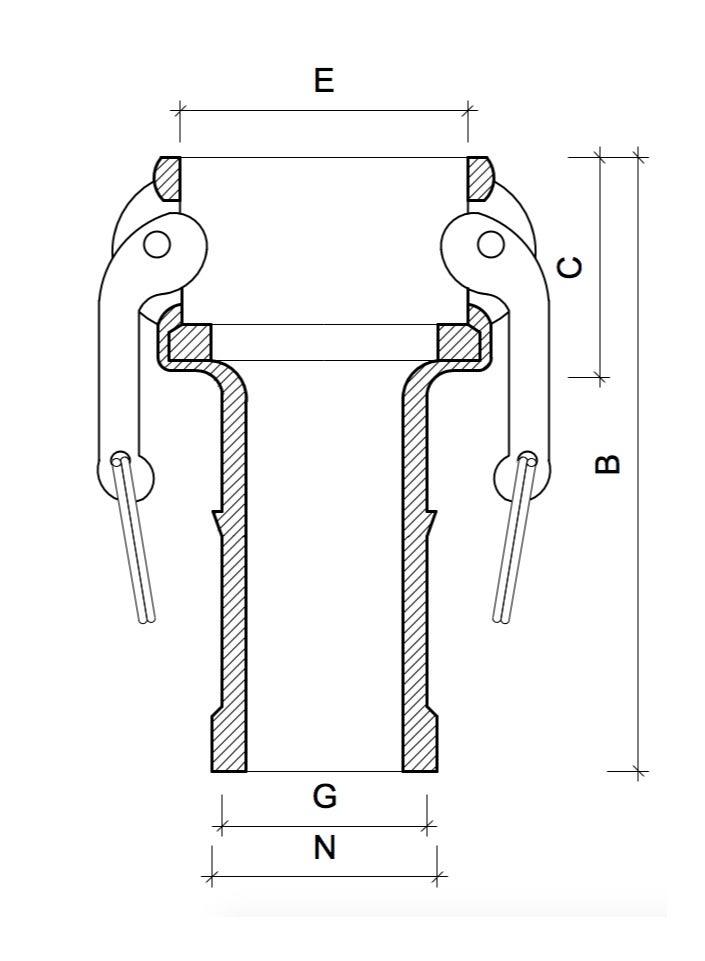 Aluminum Camlock Coupling Part C (1-1/4'') - Image 2