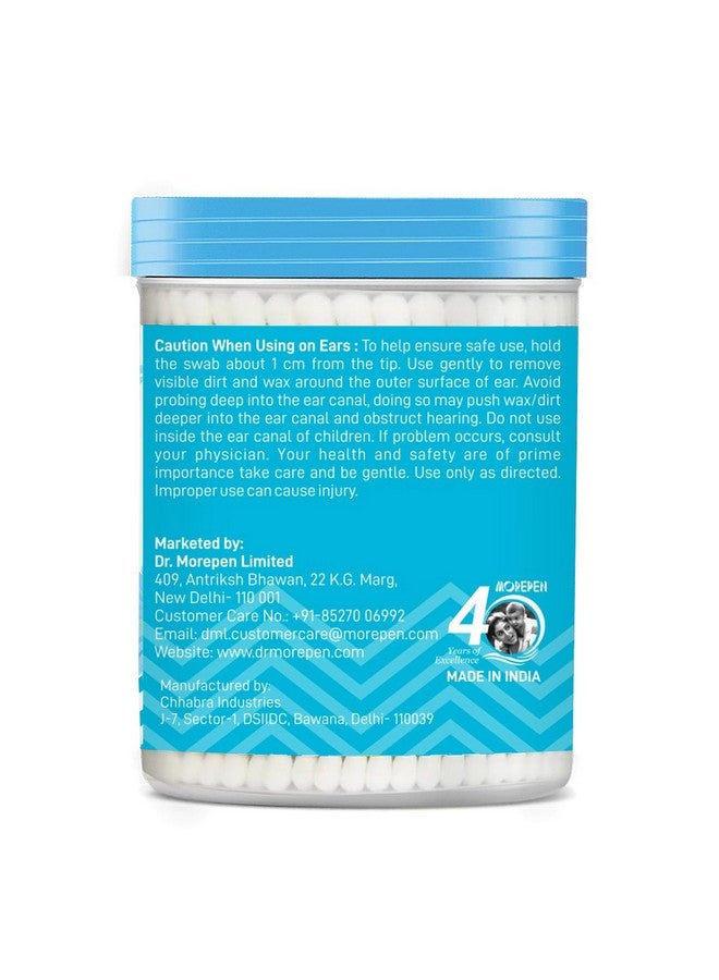 Dr. Morepen DR. MOREPEN BUDS 100% Pure Cotton & Eco-Friendly Earbuds - 100 Cotton Buds Pack of 6 - Image 2