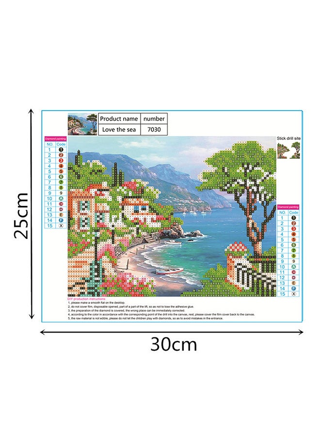 إسكدنيا لوحة فنية بألماس دائري خماسي الأبعاد يمكنك صنعها بنفسك متعدد الألوان 20x30سم - Image 3