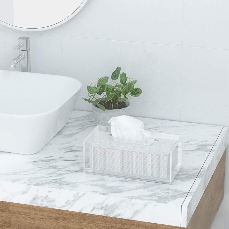 FEMELI Acrylic Tissue Box,Clear Facial Tissue Holder Case Dispenser Napkin Organizer for Bathroom Kitchen Bedroom Office - Image 3