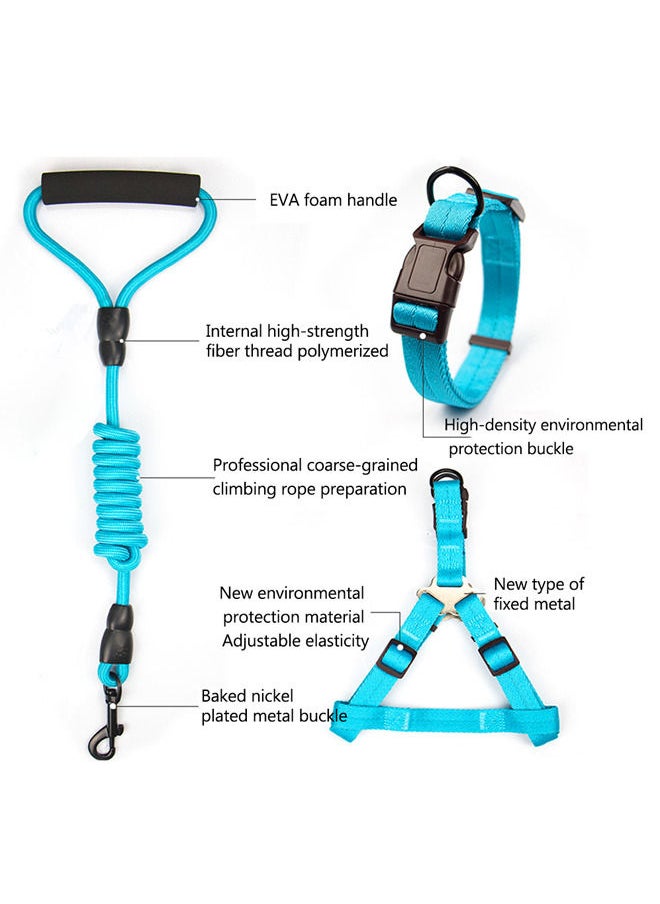 Neostyle Dog Harness,Dog Collar and Dog Leash Set,Adjustable Lightweight Pet Harness & Leash,Soft Walking Travel Petsafe Harness,Suitable for Medium and Small Cat and Dogs(Black(3-piece set))  - Image 2