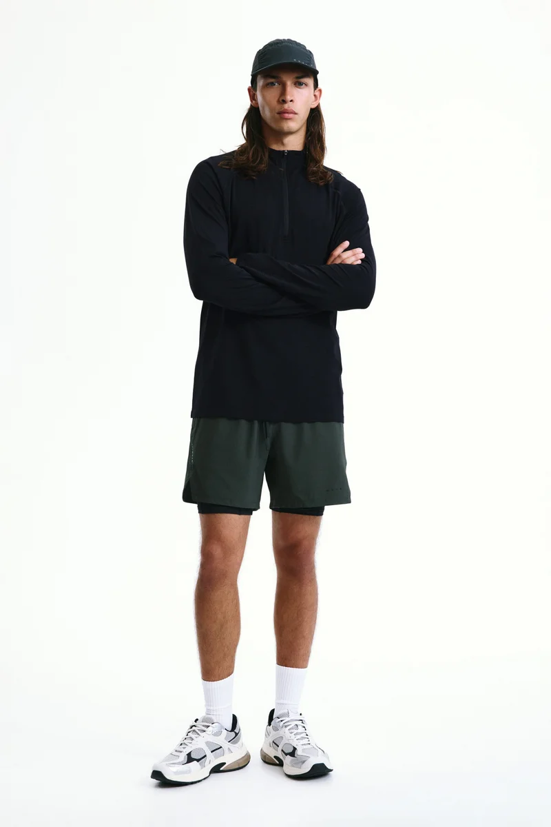 H&M  Muscle Fit Zip top sports top with DryMove™ for Men | Best Price UAE