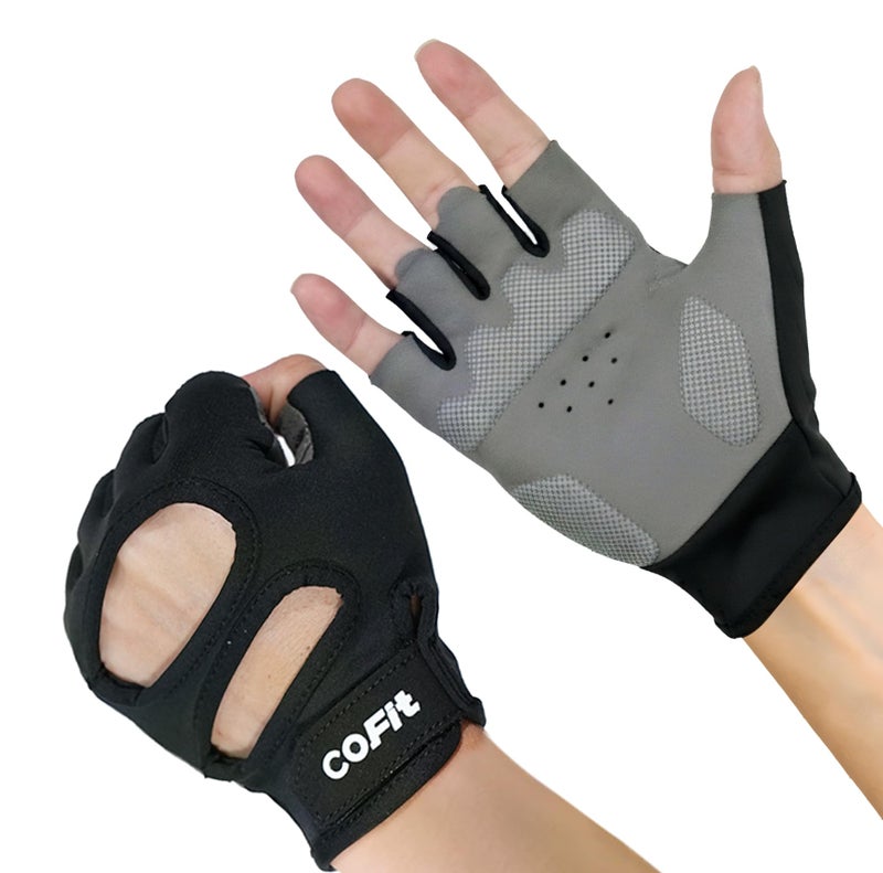 COFIT Gym Gloves for Men and Women, Breathable Anti-Slip Workout Gloves with Wrist Support, Palm Protection for Fitness, Exercise & Training- Black M - Image 1