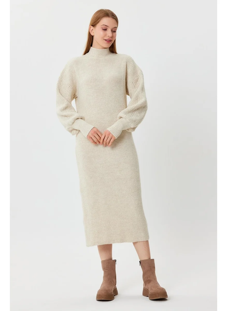 الكسندر جاردي Balloon Sleeve Knitted Dress with Sleeve Pattern (A91414-S)