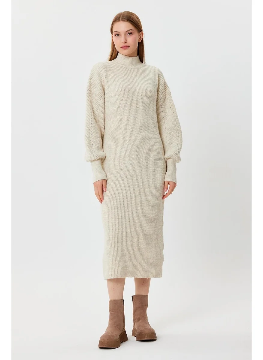 الكسندر جاردي Balloon Sleeve Knitted Dress with Sleeve Pattern (A91414-S)