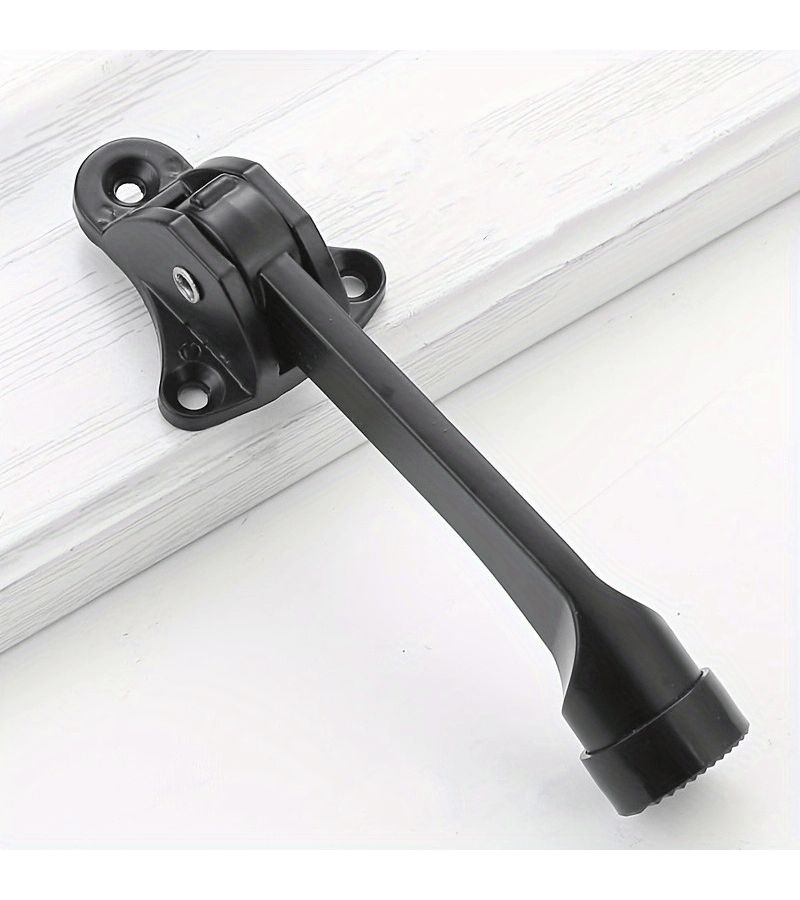 Silvery Metal One Touch Door Stop for Heavy Doors Wall Protection - Image 5
