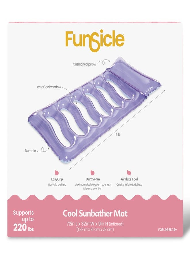 Funsicle 6 ft Cool Sunbather Inflatable Water Lounge Mat with Comfortable Headrest - Image 4