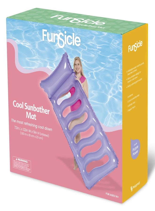 Funsicle 6 ft Cool Sunbather Inflatable Water Lounge Mat with Comfortable Headrest - Image 3