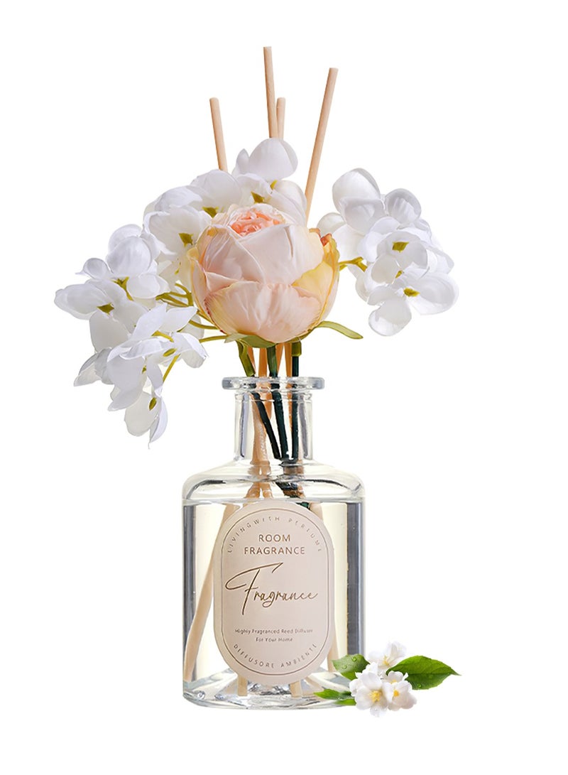 معطر جو منزلي برائحة الزهور الاصطناعية مع 4 أعواد قصب، مناسب لديكور المنزل والحمام، 200 مل (غاردينيا ندى الصباح) - Image 1