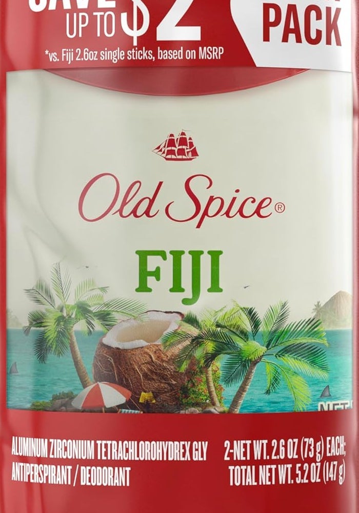Old Spice Antiperspirant and Deodorant for Men, Fiji Coconut & Tropical Wood Scent, Twin Pack 2.6 Oz - Image 1