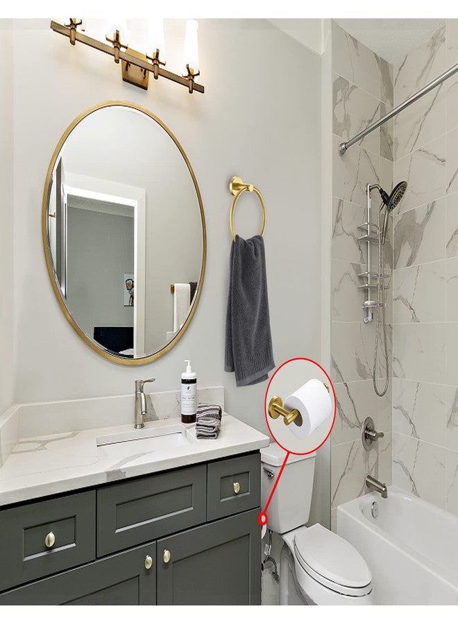 Kwanicas Gold Toilet Paper Holder, Towel Ring Set 2 Pieces Hand Towel Holder for Bathroom Hardware Accessories Set SUS304 Stainless Steel Sturdy Wall Mount Bathroom Holder… - Image 2