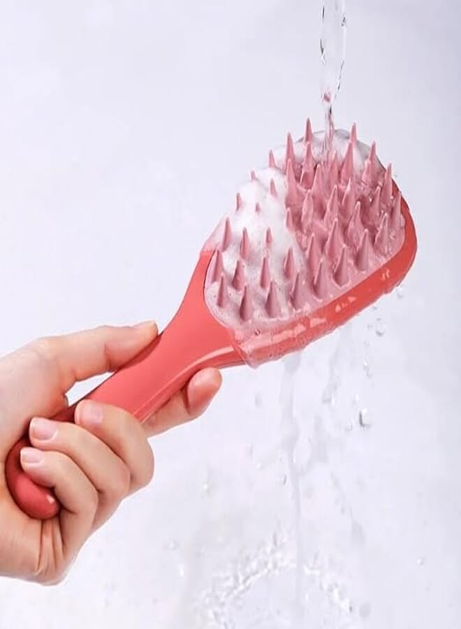 Long Handle Shampoo Brush – Silicone Scalp Massage Comb for Wet & Dry Hair | Anti-Dandruff Exfoliating Brush | Promotes Hair Growth & Deep Cleansing