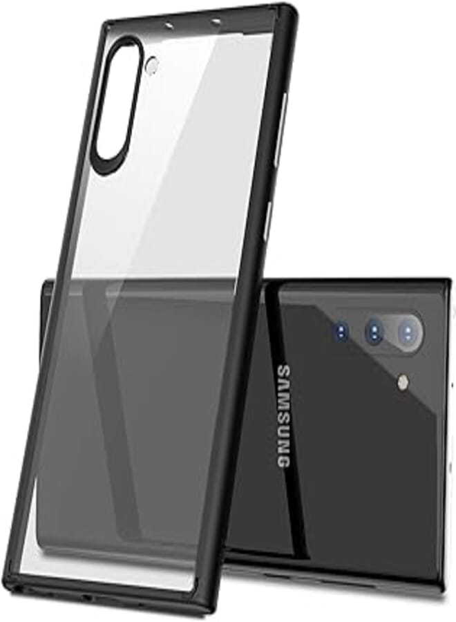 Magic Mask Cover For Samsung Galaxy Note 10 Plus, PC &TPU clear Hard Back - Black Edge 