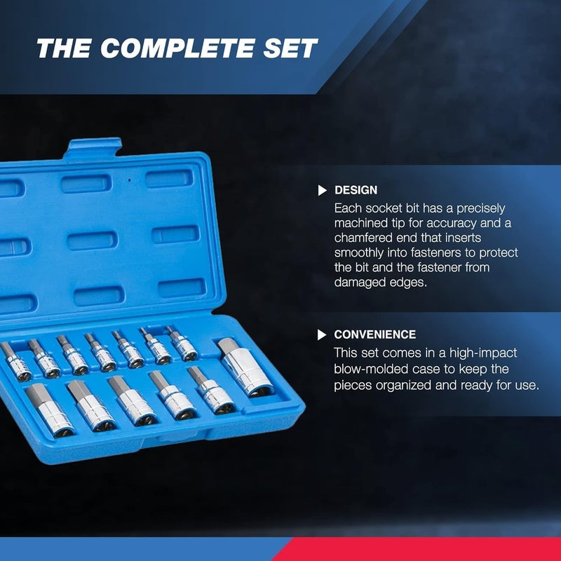 Neiko Neiko 10075A SAE Hex Bit Socket Set | 13-Piece Set | S2 Steel  - Image 3