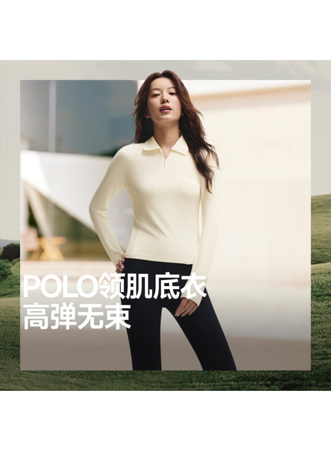 Beneunder New Half-Zip Polo Collar Base Layer Top For Women, Slim-Fit, Versatile, Simple And Stylish, Soft And Skin-Friendly - Image 2