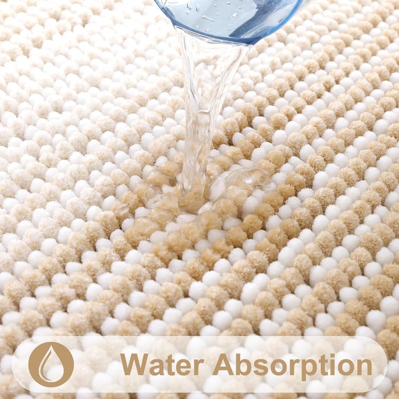 Ofrdncy Luxury Bathroom Mat Rug,50x120cm Extra Soft and Absorbent Microfiber Bath Mat Rug, Non-Slip Plush Shaggy Bath Carpet, Machine Wash Dry (Brown） - Image 3