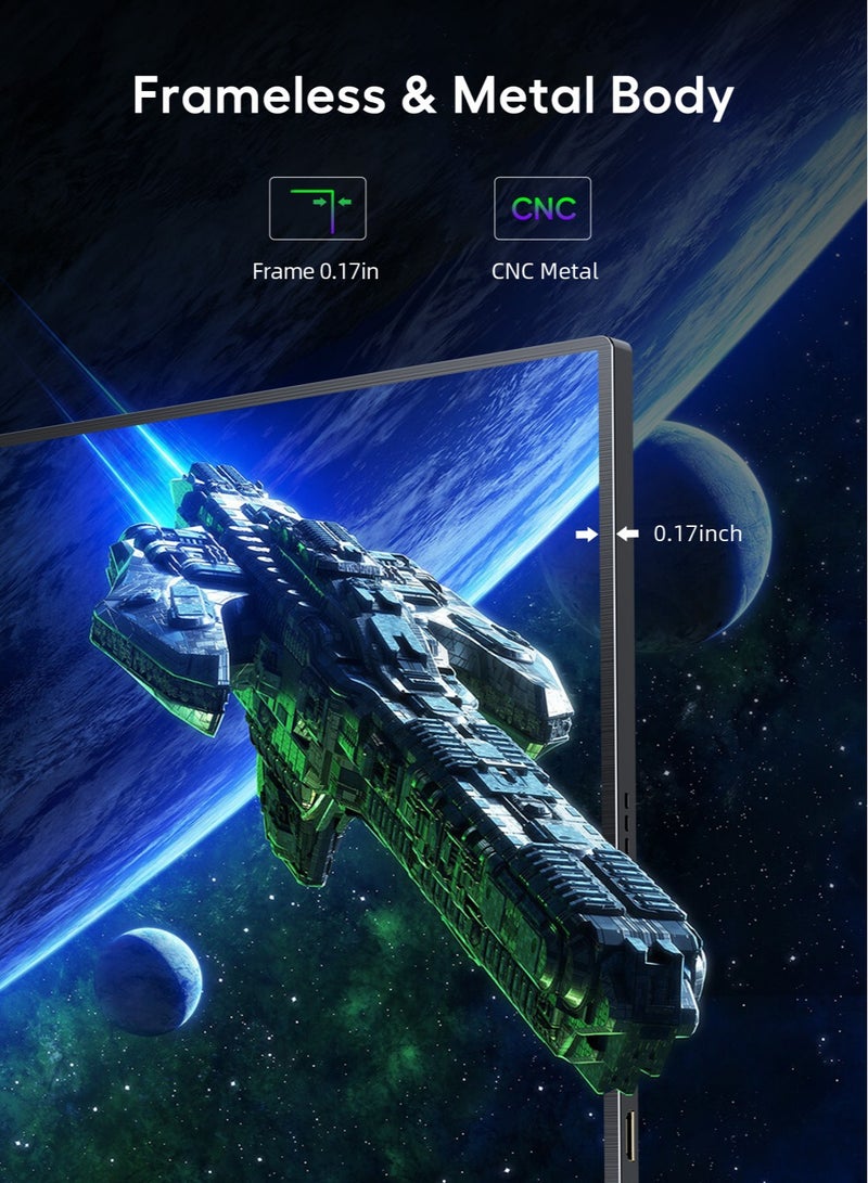 UPERFECT 18.5 Inch Portable Monitor 120 Hz 1920 × 1080 FHD IPS USB C & Mini HDMI Port Ultra Thin Second Screen for Laptop/Phone/Game Console, VESA Mountable - Image 4