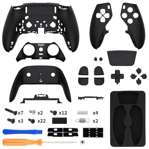 eXtremeRate Full Set Shell with Buttons Touchpad Cover Compatible with ps5 Edge Controller Black Custom Replacement Decorative Trim Shell Front Back Plates Compatible with ps5 Edge Controller - Image 3