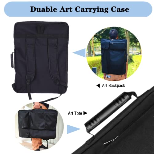 TreochtFUN Art Portfolio Case 19 x 25,Drawing Portfolio Case With Backpack for Artist,Portfolio Folder for Artwork Sketch Canvas Board(Black) - Image 5