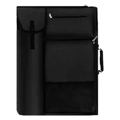 TreochtFUN Art Portfolio Case 19 x 25,Drawing Portfolio Case With Backpack for Artist,Portfolio Folder for Artwork Sketch Canvas Board(Black) - Image 1