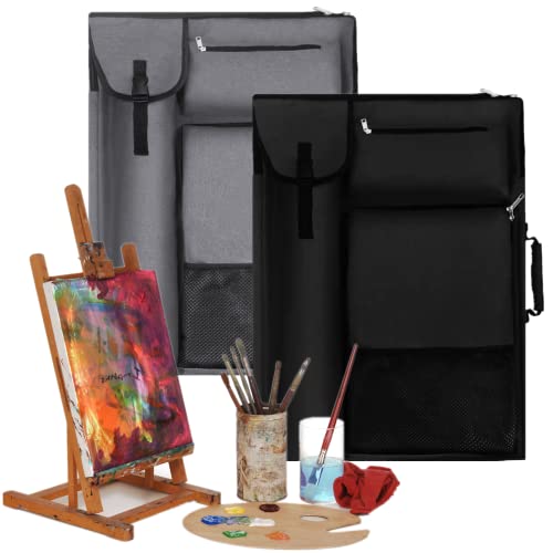 TreochtFUN Art Portfolio Case 19 x 25,Drawing Portfolio Case With Backpack for Artist,Portfolio Folder for Artwork Sketch Canvas Board(Black) - Image 4