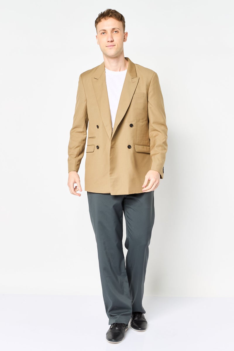 Selected Homme Men Fashion Fit Solid Casual Blazer, Taupe - Image 2