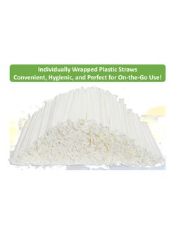 Lavish LAVISH 100-Piece long Individually Wrapped Disposable Plastic Drinking Straws 24 cm  - Image 2