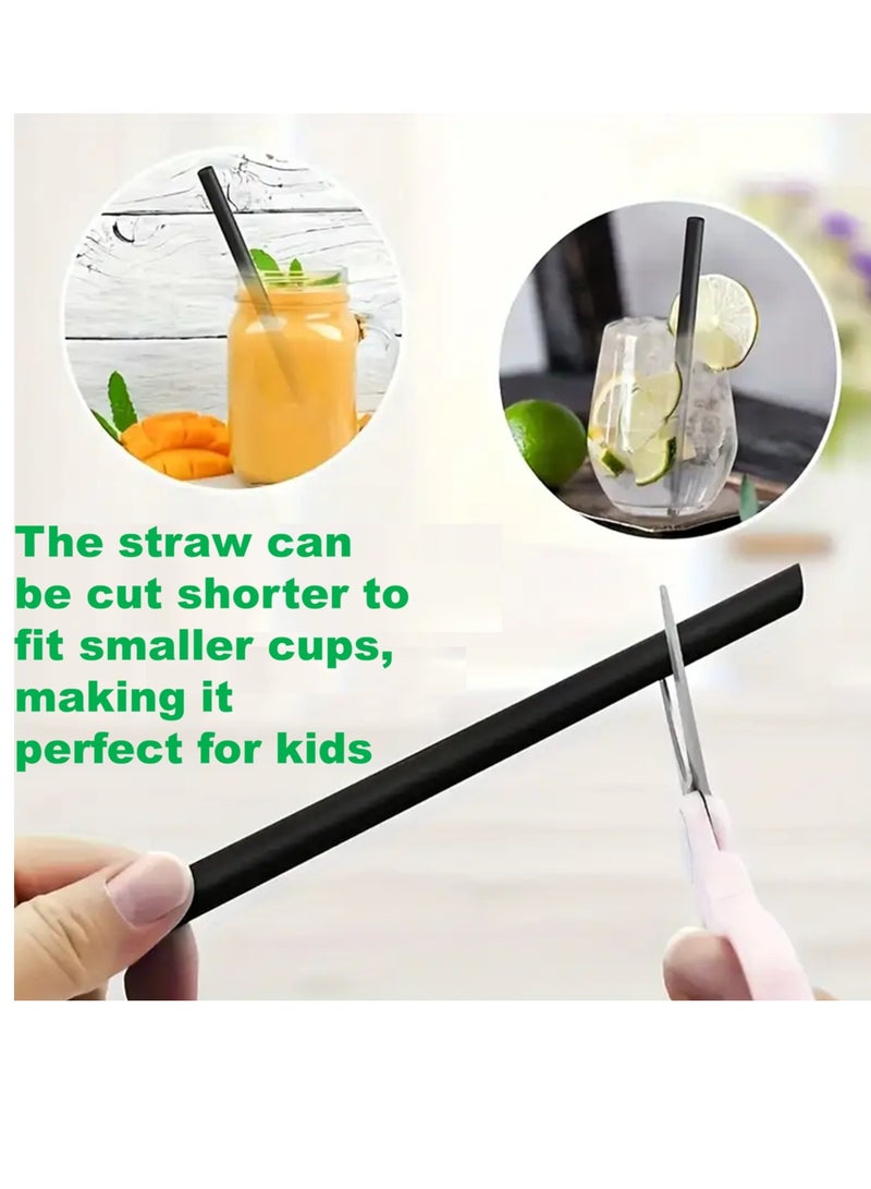 لافيش ١٠٠ ماصة شرب بلاستيكية سوداء طويلة للاستخدام مرة واحدة، ٢٤ سم | ماصات مغلفة بشكل فردي | طويلة جدًا للعصائر والحليب والعصائر المخفوقة والحفلات | صحية ومريحة للاستخدام اليومي - Image 4