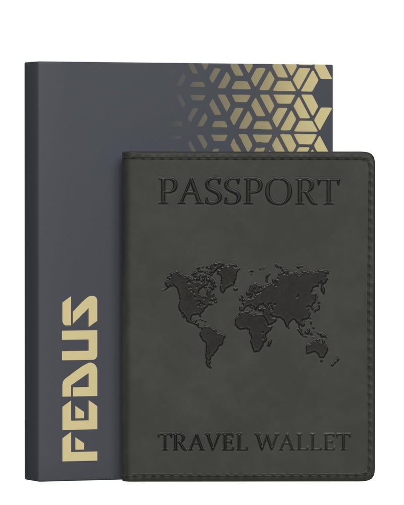 FEDUS Faux Leather Premium Passport Holder For Men And Women Passport Cover Case Wallet With Credit/Debit Card, Id Card, Rfid Protected Travel Document Accessories Organiser. - Image 1