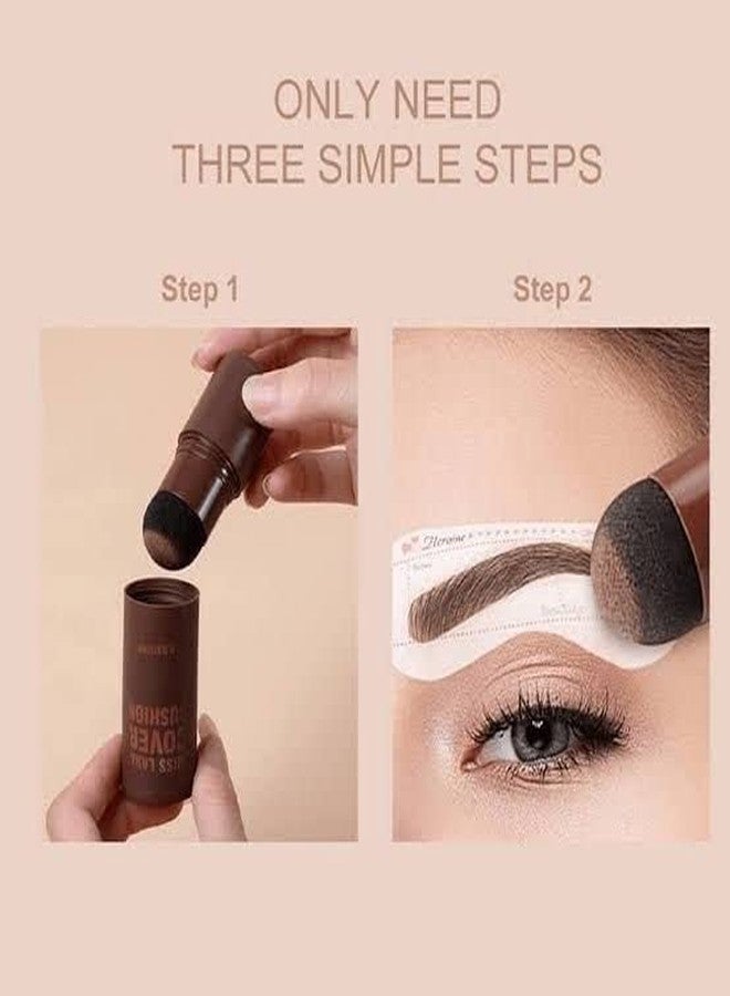 BSBDA Hair Root Touch-Up Hair Shadow Quick Cover Thinning Hair in Seconds, Root Concealer Instantly Conceals Hair Loss for Natural looking Powder Stick With Eyebrow Stamp (Dark Brown) - Image 4