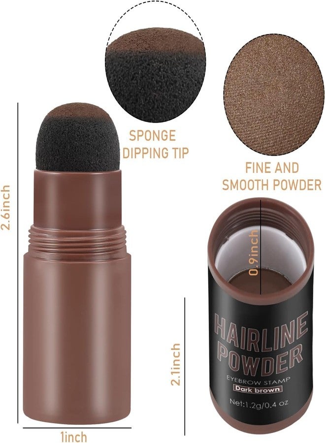 BSBDA Hair Root Touch-Up Hair Shadow Quick Cover Thinning Hair in Seconds, Root Concealer Instantly Conceals Hair Loss for Natural looking Powder Stick With Eyebrow Stamp (Dark Brown) - Image 2