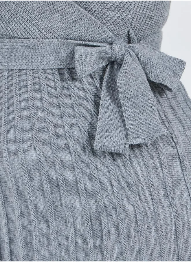 Styli Plus Size Textured Knit Sweater Midi Dress