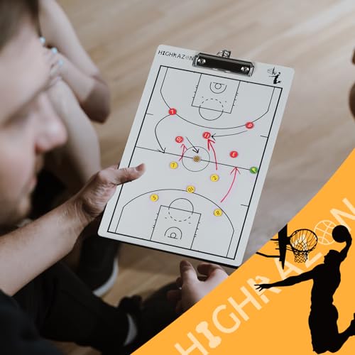 HIGHRAZON Magnetic Basketball Coaches Clipboard, White Double-Sided Dry Erase Coach Board, Tactics Whiteboard with Color Magnetic Sticker and 2 Marker for Coaches Gift - Image 5