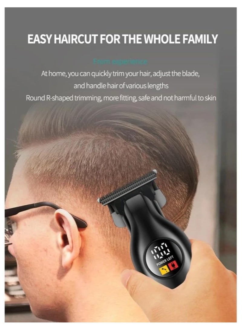 Generic Rechargeable Hair Beard Trimmer Clippers for Men, T-Blade Trimmer for Hair Cutting, Fast Charging C Type Cordless Trimmers Professional Barber, Liners Clippers Haircut, Edgers Trimmer BLACK  - Image 3