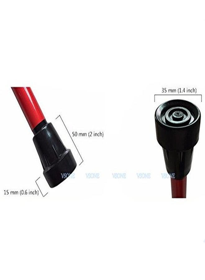 VISIONU Adjustable Folding Support Cane for Visually Impaired, 33-37 Inch, Folds Down 4 Sections, Black, White, Red - Image 4