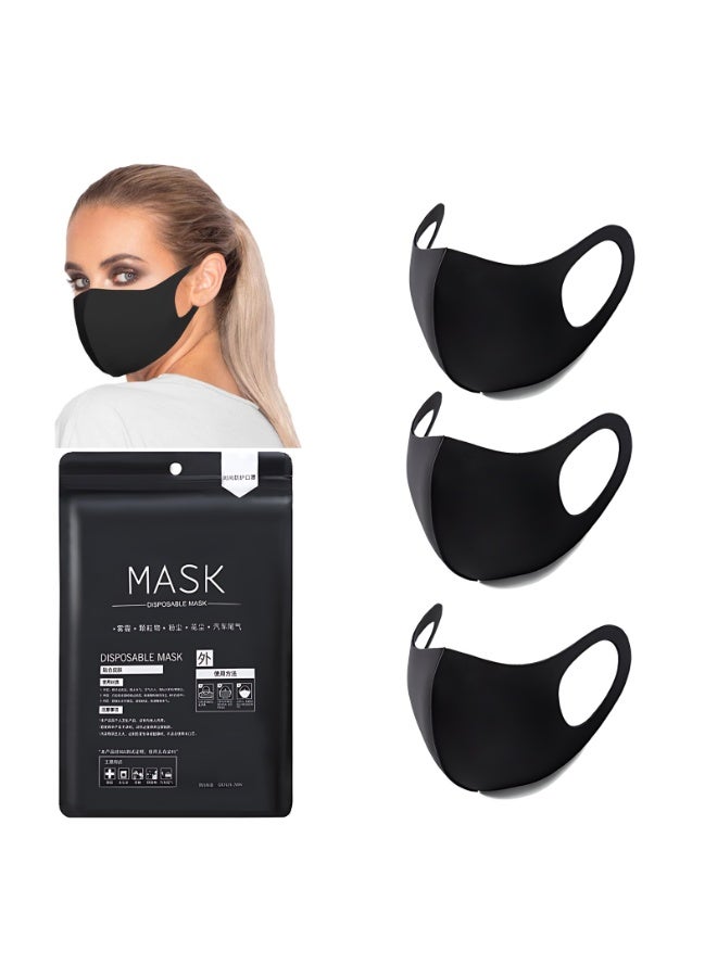 نيونيكس 3 قطع قابلة لإعادة الاستخدام مجموعة قناع قطني من القماش القابل لإعادة الاستخدام ، قناع حرير قابل للغسل من الحرير الثلجي ثلاثي الأبعاد ، حماية من الغبار والأشعة فوق البنفسجية ، مناسبة لركوب الدراجات والتخييم والسفر والرياضة - Image 1