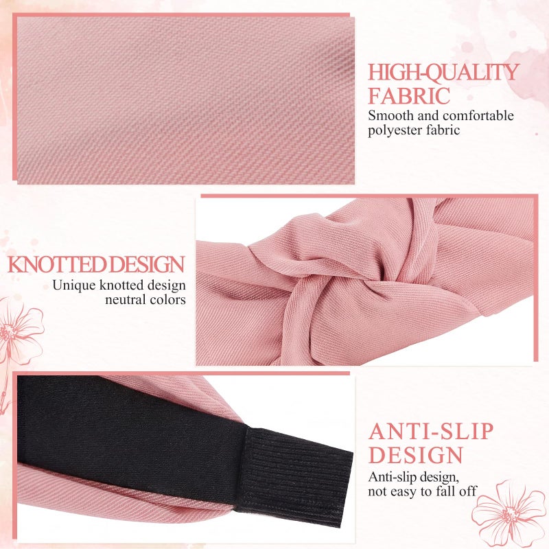obeoby 8Pcs Knotted Headbands, Non-Slip Fashion Women's Hairbands Mothers Day Gifts for Grandma(Dark Series) - Image 3