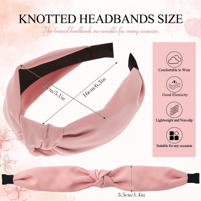 obeoby 8Pcs Knotted Headbands, Non-Slip Fashion Women's Hairbands Mothers Day Gifts for Grandma(Dark Series) - Image 2