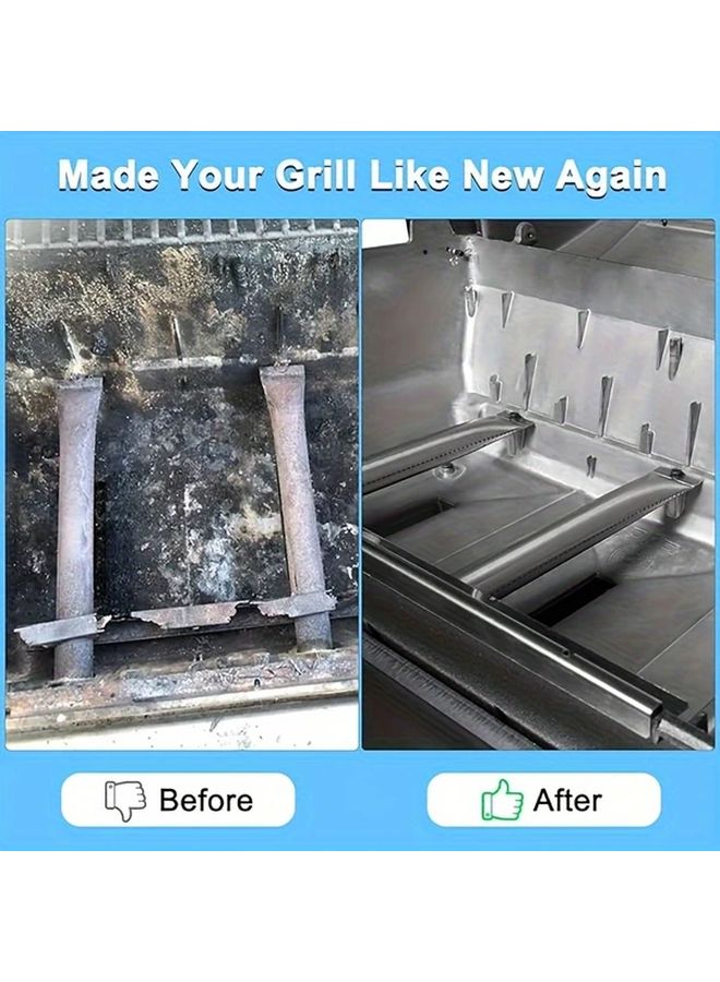 2pcs Stainless Steel Grill Burner Tube Adjustable 12 17 5 Inch High Temp Resistant Rustproof BBQ Burner with Mounting Brackets - Image 3