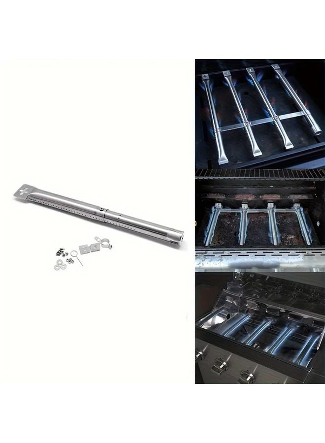 2pcs Stainless Steel Grill Burner Tube Adjustable 12 17 5 Inch High Temp Resistant Rustproof BBQ Burner with Mounting Brackets - Image 5