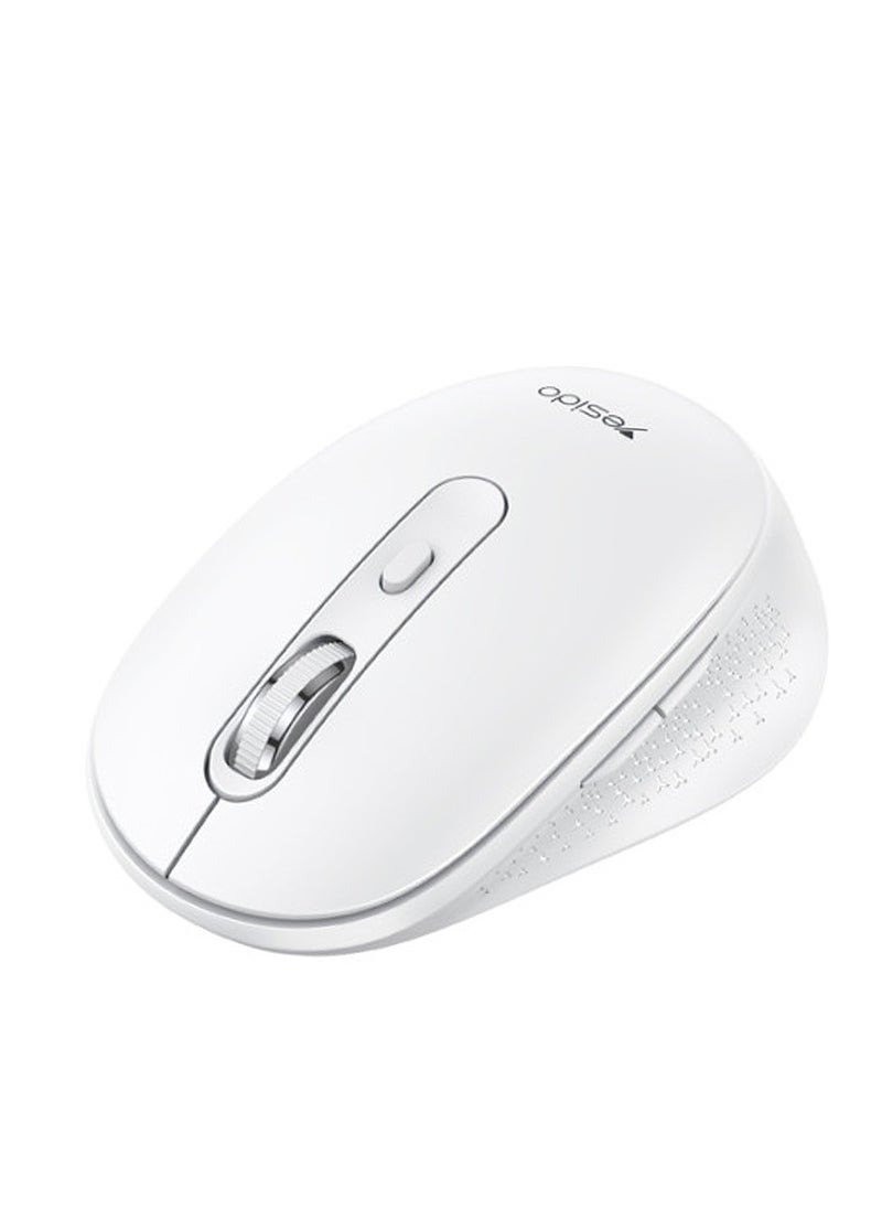 2.4GHz Wireless Optical Mouse with 1600 DPI, USB Dongle and 10 Meter Range, Yesido KB17 - White