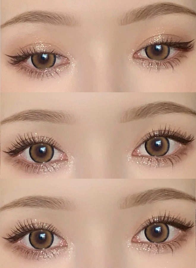 Mill creek color contact lenses 14.5MM hydrogel lenses can be used for 12 months 1 pair of 2 brown glasses - Image 2