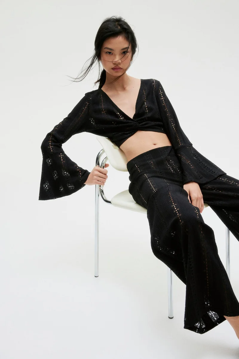 H&M Lace jersey trousers