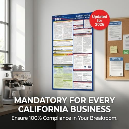 Rsgift 2026 California State and Federal Labor Laws Poster Set- OSHA Compliant UV Waterproof Laminated 17" x 40" English Version 2PCS Folded - All in One Compliance Posting - Image 3