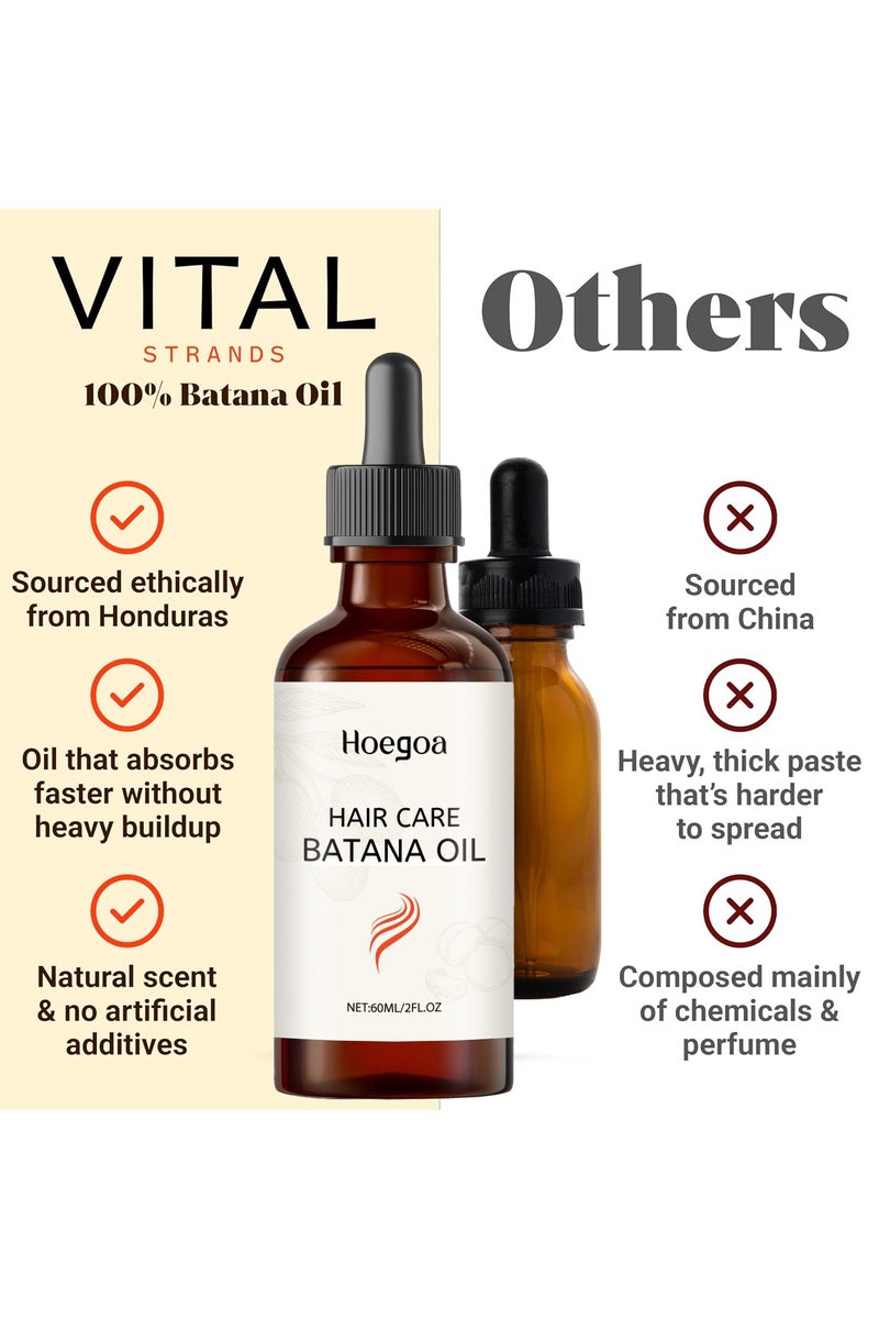 HOEGOA Raw Batana Oil for Hair Growth Organic, Essential Oil For Strengthens Hair, Reduce Hairs Loss and Improve Scalp Health for Men and Women, 60ml/2fl oz - Image 5